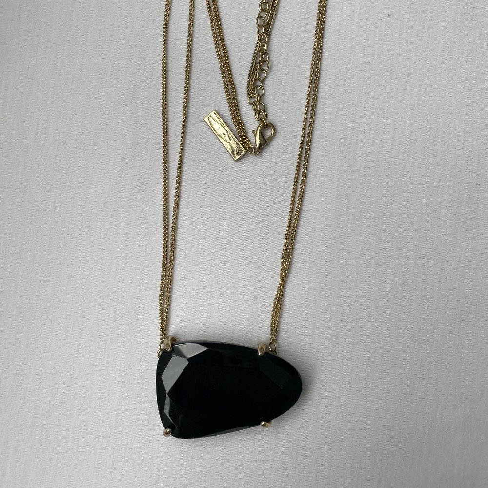 Kendra Scott Maude gold necklace with black stone